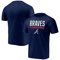Men's Fanatics Navy Atlanta Braves Win Stripe Space-Dye T-Shirt