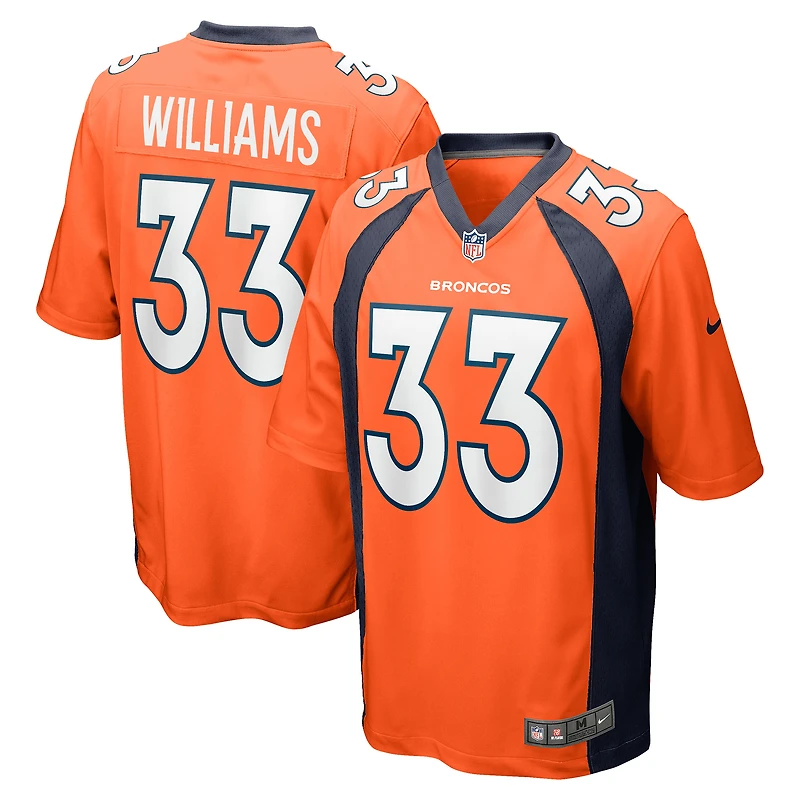 Men's Nike Javonte Williams Orange Denver Broncos Game Jersey