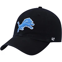 Men's '47 Black Detroit Lions Clean Up Alternate Adjustable Hat