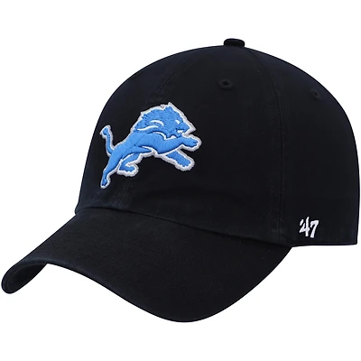 Men's '47 Black Detroit Lions Clean Up Alternate Adjustable Hat