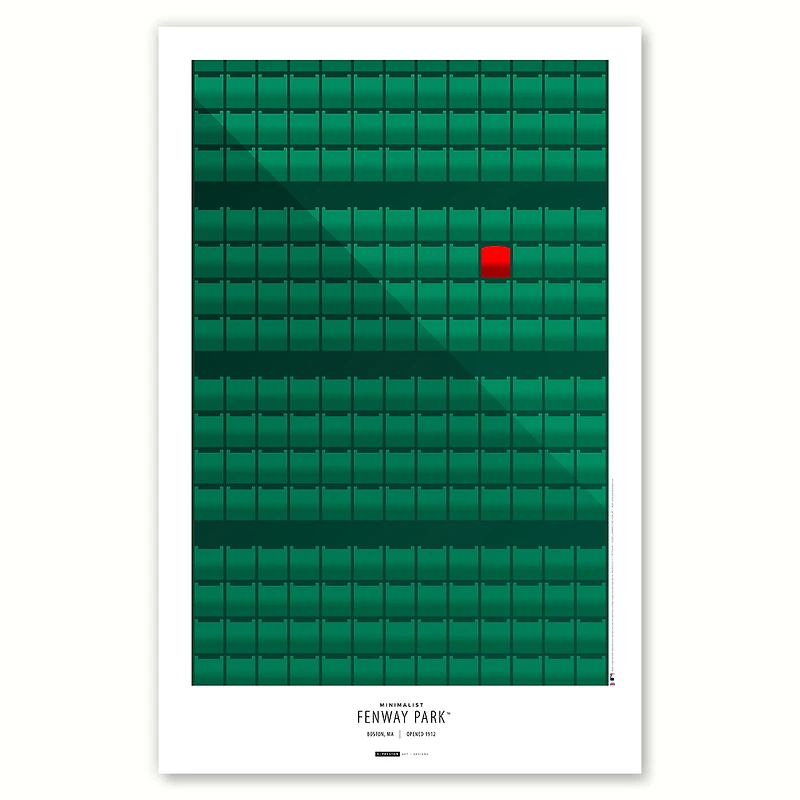 Boston Red Sox Minimalist Fenway Park 11" x 17" Art Poster