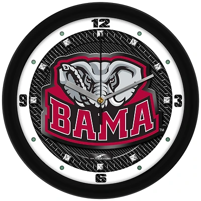 Alabama Crimson Tide 11.5'' Suntime Premium Glass Face Carbon Fiber Wall Clock