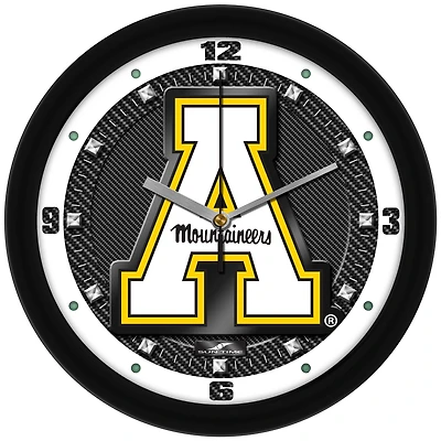 Appalachian State Mountaineers 11.5'' Suntime Premium Glass Face Carbon Fiber Wall Clock