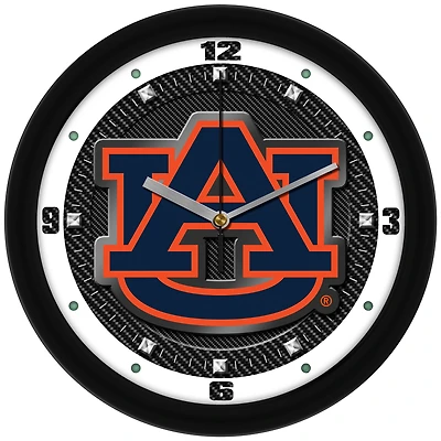 Auburn Tigers 11.5'' Suntime Premium Glass Face Carbon Fiber Wall Clock