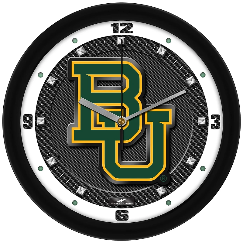 Baylor Bears 11.5'' Suntime Premium Glass Face Carbon Fiber Wall Clock