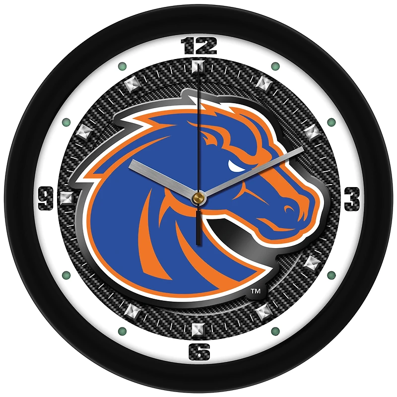 Boise State Broncos 11.5'' Suntime Premium Glass Face Carbon Fiber Wall Clock