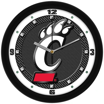 Cincinnati Bearcats 11.5'' Suntime Premium Glass Face Carbon Fiber Wall Clock