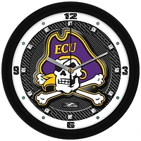 ECU Pirates 11.5'' Suntime Premium Glass Face Carbon Fiber Wall Clock