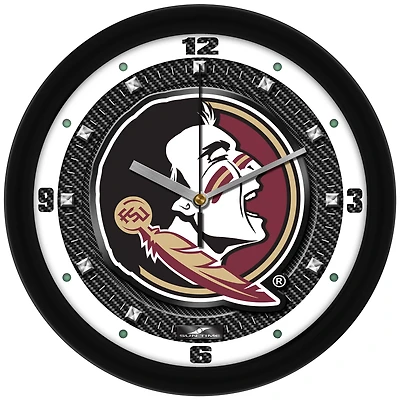 Florida State Seminoles 11.5'' Suntime Premium Glass Face Carbon Fiber Wall Clock