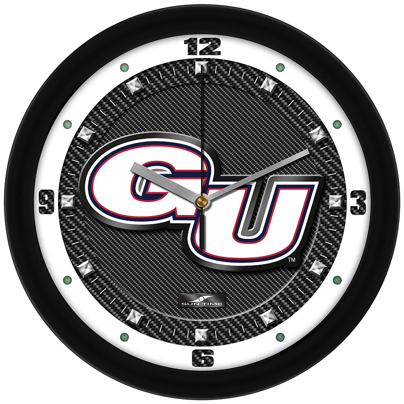 Gonzaga Bulldogs 11.5'' Suntime Premium Glass Face Carbon Fiber Wall Clock