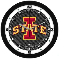 Iowa State Cyclones 11.5'' Suntime Premium Glass Face Carbon Fiber Wall Clock