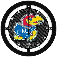 Kansas Jayhawks 11.5'' Suntime Premium Glass Face Carbon Fiber Wall Clock