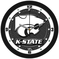 Kansas State Wildcats 11.5'' Suntime Premium Glass Face Carbon Fiber Wall Clock
