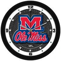 Ole Miss Rebels 11.5'' Suntime Premium Glass Face Carbon Fiber Wall Clock