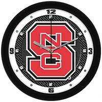 NC State Wolfpack 11.5'' Suntime Premium Glass Face Carbon Fiber Wall Clock