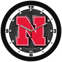 Nebraska Huskers 11.5'' Suntime Premium Glass Face Carbon Fiber Wall Clock