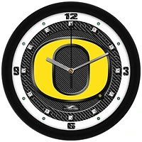 Oregon Ducks 11.5'' Suntime Premium Glass Face Carbon Fiber Wall Clock