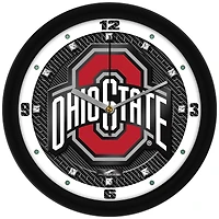 Ohio State Buckeyes 11.5'' Suntime Premium Glass Face Carbon Fiber Wall Clock