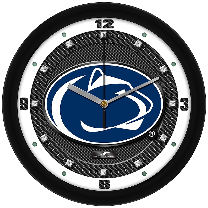 Penn State Nittany Lions 11.5'' Suntime Premium Glass Face Carbon Fiber Wall Clock