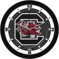 South Carolina Gamecocks 11.5'' Suntime Premium Glass Face Carbon Fiber Wall Clock