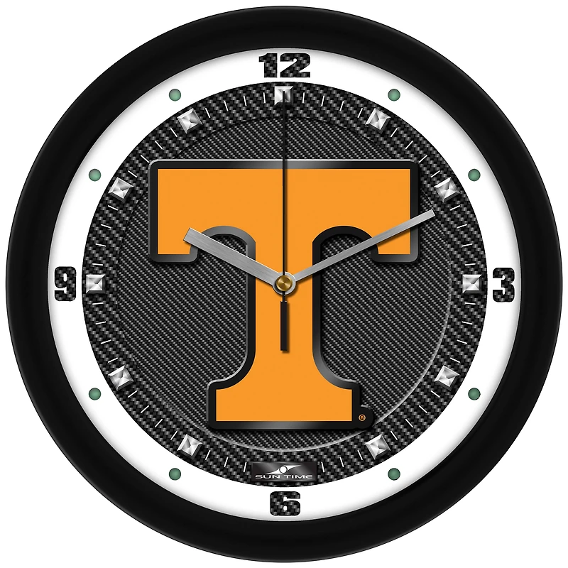 Tennessee Volunteers 11.5'' Suntime Premium Glass Face Carbon Fiber Wall Clock