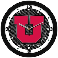 Utah Utes 11.5'' Suntime Premium Glass Face Carbon Fiber Wall Clock