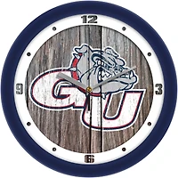 Gonzaga Bulldogs 11.5'' Suntime Premium Glass Face Weathered Wood Wall Clock