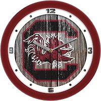 South Carolina Gamecocks 11.5'' Suntime Premium Glass Face Weathered Wood Wall Clock