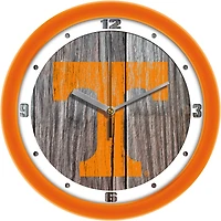 Tennessee Volunteers 11.5'' Suntime Premium Glass Face Weathered Wood Wall Clock