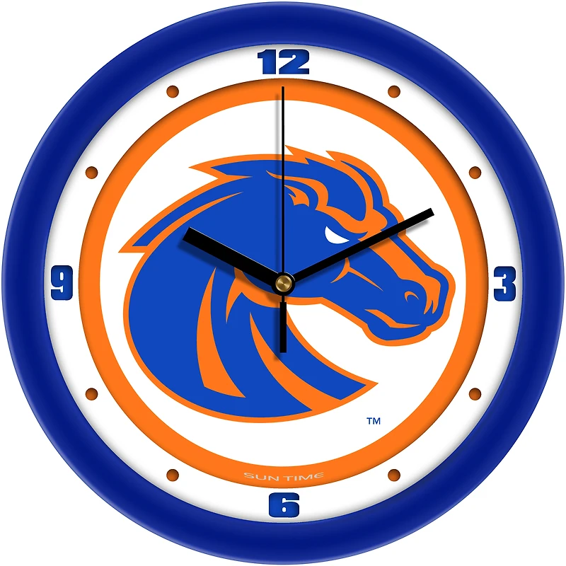 Boise State Broncos 11.5'' Suntime Premium Glass Face Traditional Logo Wall Clock