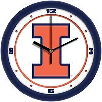 Illinois Fighting Illini 11.5'' Suntime Premium Glass Face Traditional Logo Wall Clock