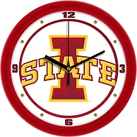 Iowa State Cyclones 11.5'' Suntime Premium Glass Face Traditional Logo Wall Clock
