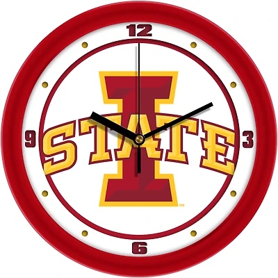 Iowa State Cyclones 11.5'' Suntime Premium Glass Face Traditional Logo Wall Clock