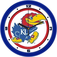 Kansas Jayhawks 11.5'' Suntime Premium Glass Face Traditional Logo Wall Clock