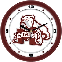 Mississippi State Bulldogs 11.5'' Suntime Premium Glass Face Traditional Logo Wall Clock