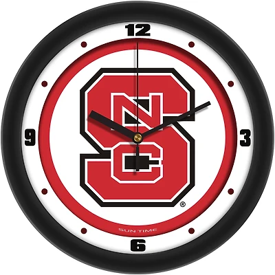 NC State Wolfpack 11.5'' Suntime Premium Glass Face Traditional Logo Wall Clock