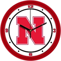 Nebraska Huskers 11.5'' Suntime Premium Glass Face Traditional Logo Wall Clock