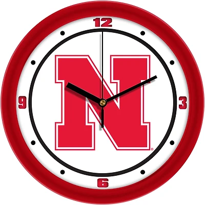 Nebraska Huskers 11.5'' Suntime Premium Glass Face Traditional Logo Wall Clock
