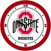 Ohio State Buckeyes 11.5'' Suntime Premium Glass Face Traditional Logo Wall Clock