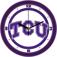 TCU Horned Frogs 11.5'' Suntime Premium Glass Face Traditional Logo Wall Clock
