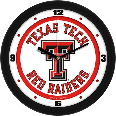 Texas Tech Red Raiders 11.5'' Suntime Premium Glass Face Traditional Logo Wall Clock
