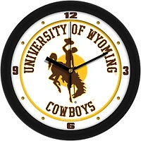 Wyoming Cowboys 11.5'' Suntime Premium Glass Face Traditional Logo Wall Clock