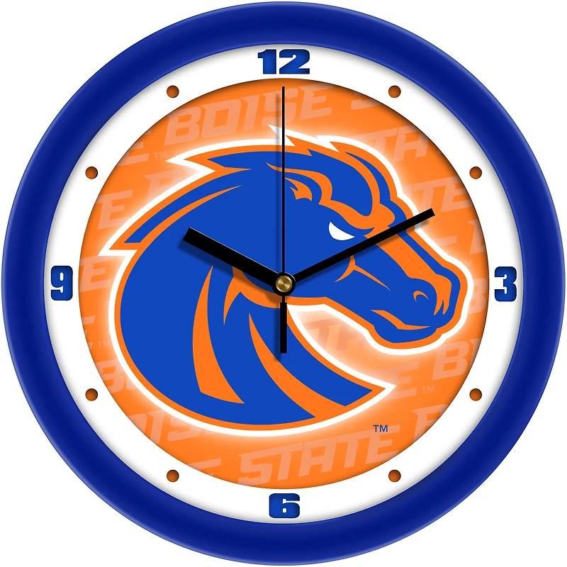 Boise State Broncos 11.5'' Suntime Premium Glass Face Dimension Wall Clock
