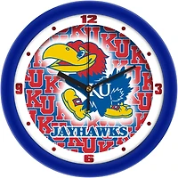 Kansas Jayhawks 11.5'' Suntime Premium Glass Face Dimension Wall Clock