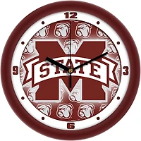 Mississippi State Bulldogs 11.5'' Suntime Premium Glass Face Dimension Wall Clock
