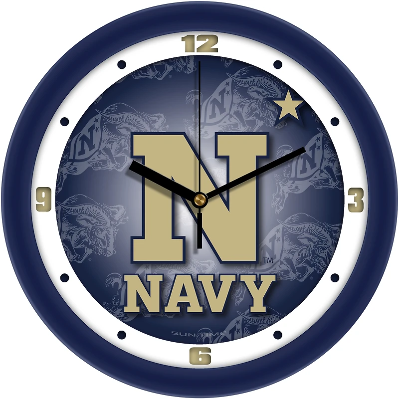 Navy Midshipmen 11.5'' Suntime Premium Glass Face Dimension Wall Clock