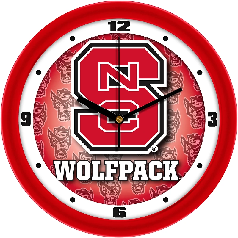 NC State Wolfpack 11.5'' Suntime Premium Glass Face Dimension Wall Clock