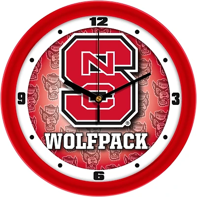 NC State Wolfpack 11.5'' Suntime Premium Glass Face Dimension Wall Clock