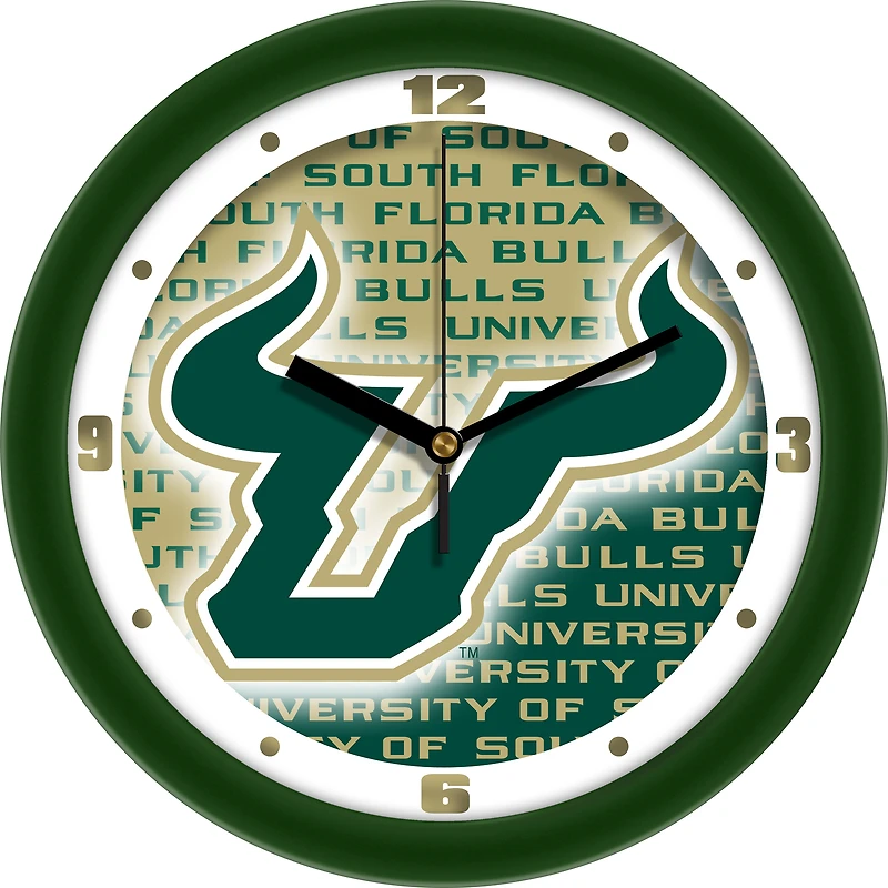South Florida Bulls 11.5'' Suntime Premium Glass Face Dimension Wall Clock