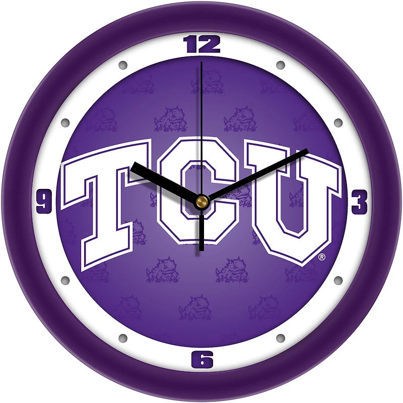 TCU Horned Frogs 11.5'' Suntime Premium Glass Face Dimension Wall Clock